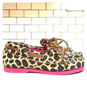 Sperry Toddler Audrey Leopard Cheetah Boat Shoe